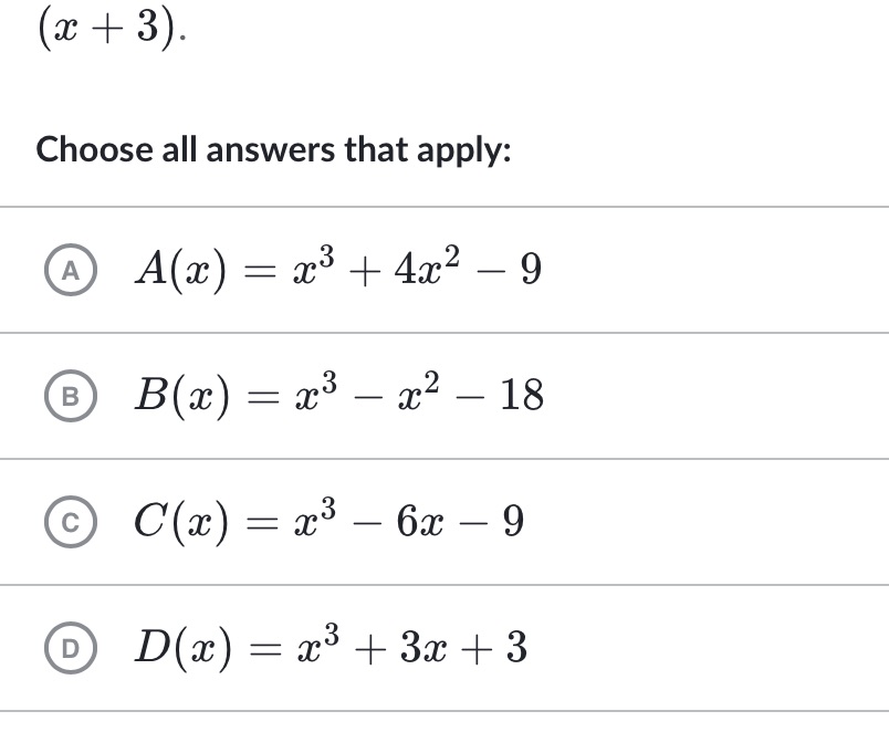Select all polynomials that are divisible by (2 +