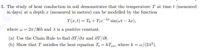 3. The study of heat conduction in soil