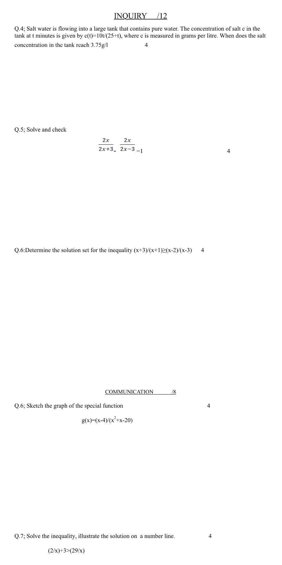 Hey I need help with these questions. IN UIRY /12