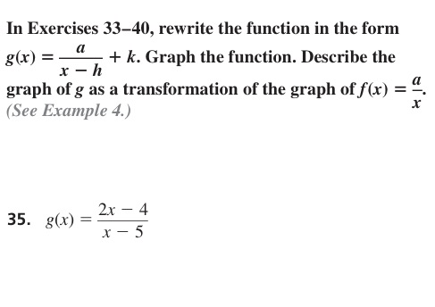 In Exercises 33-40, rewrite the function in the