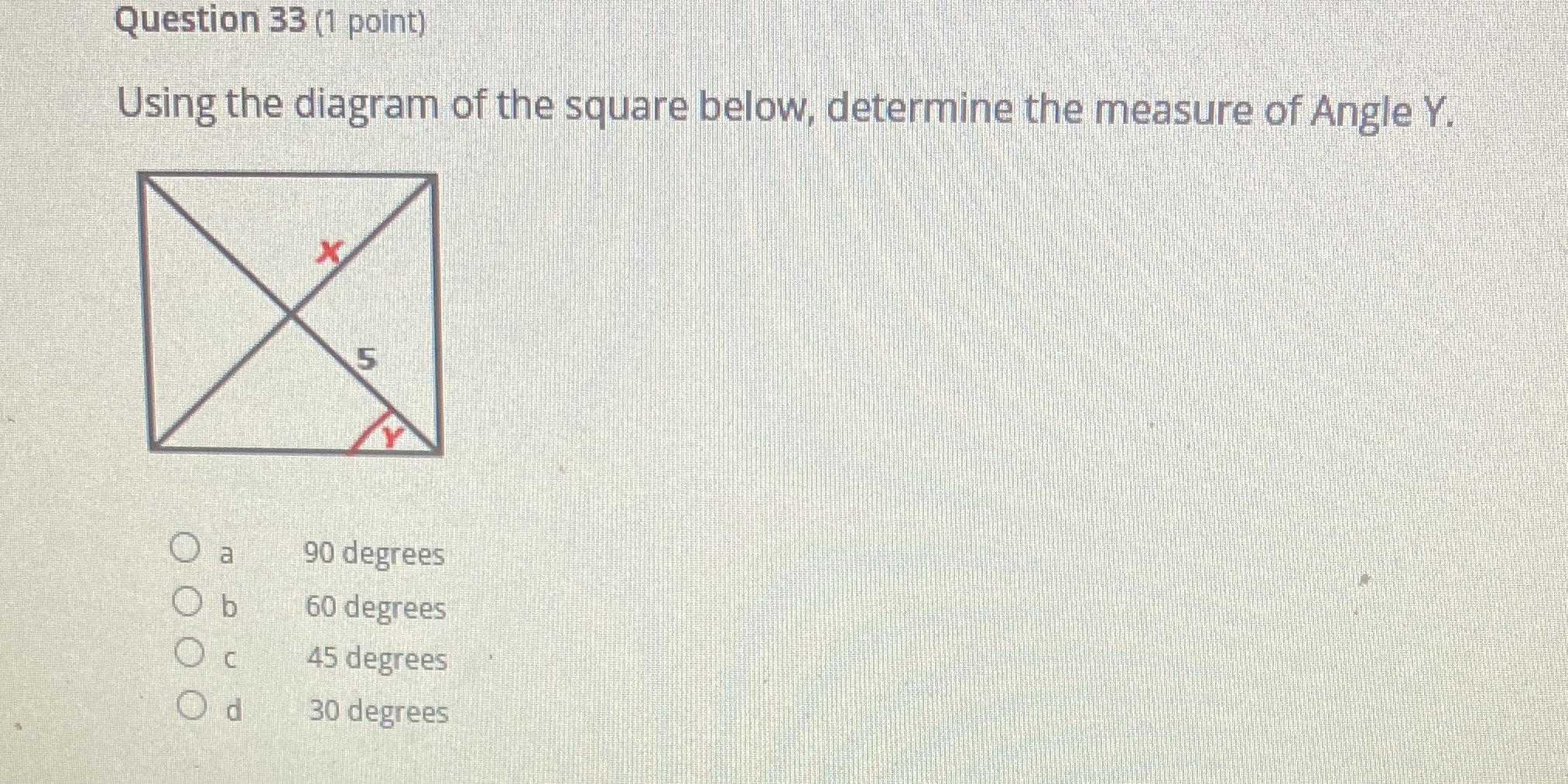 Question 33 (1 point) Using the diagram of the