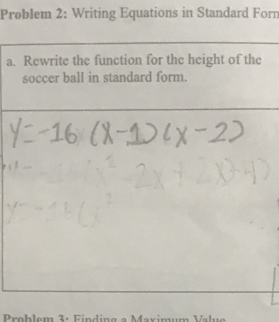 Rewriting from Intercept form to Standard Form