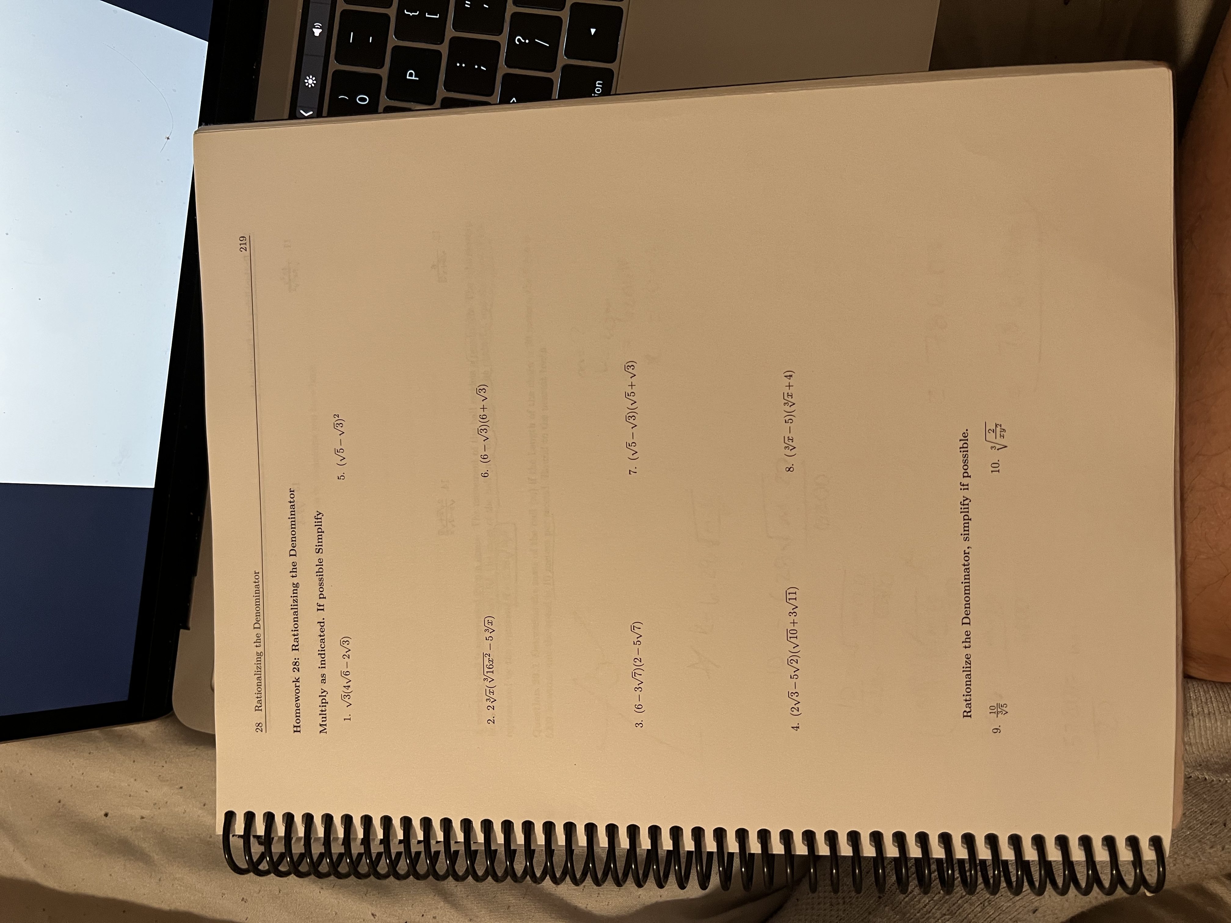 Answer these questions please \f28 Rationalizing