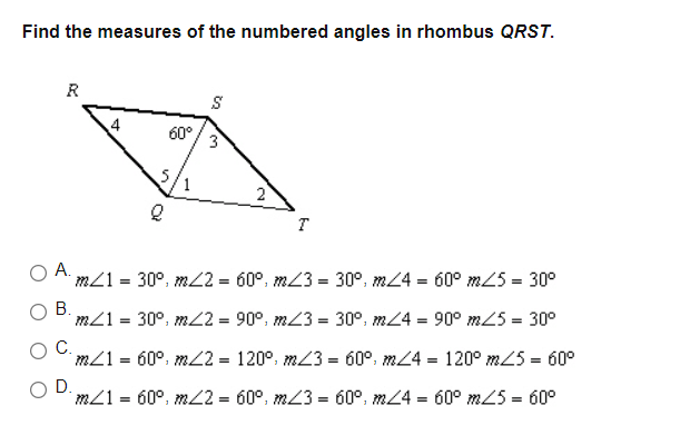 Find the measures of the numbered angles in
