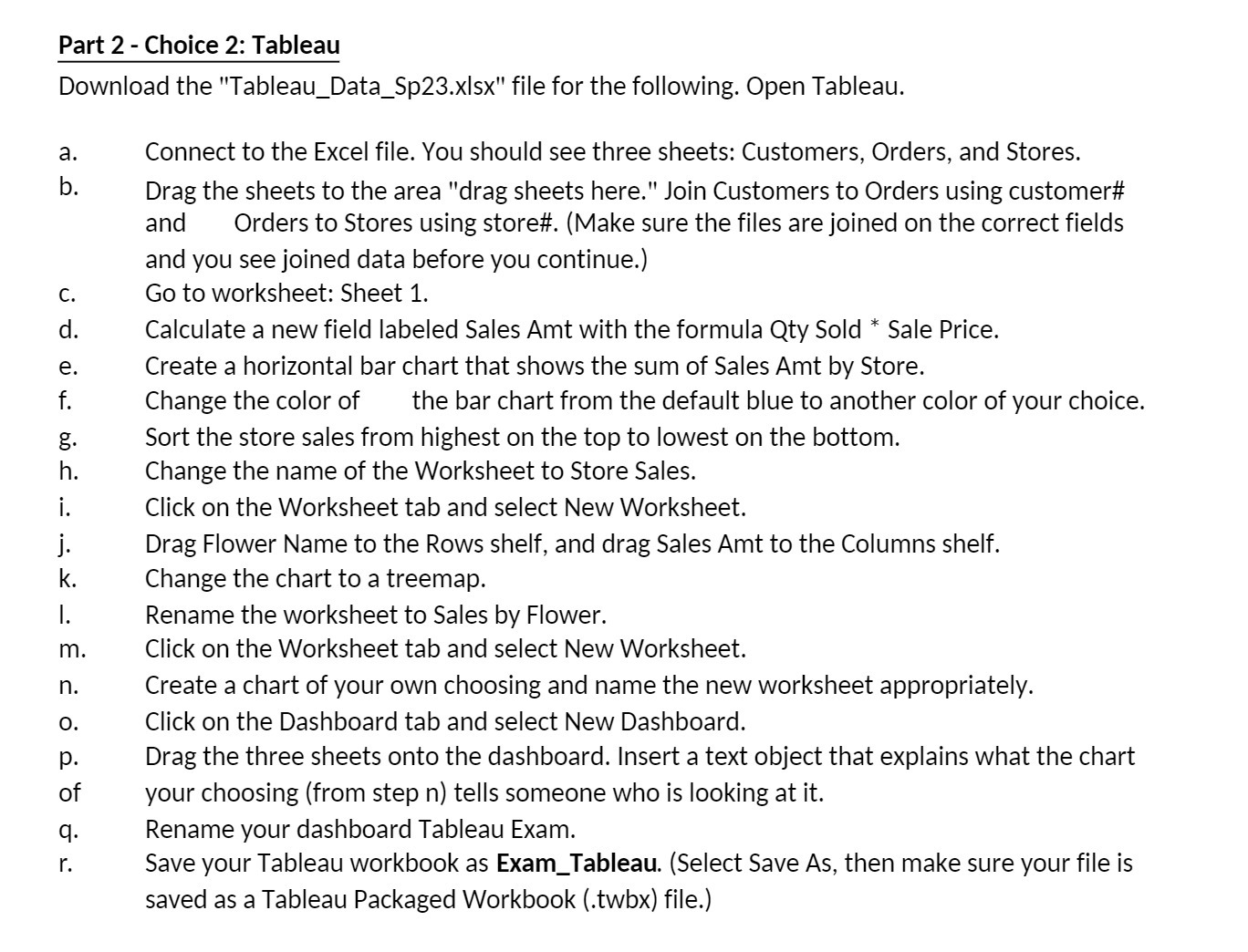 Part 2 - Choice 2: Tableau Download the