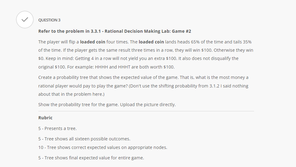 V QUESTION 3 Refer to the problem in 3.3.1 -
