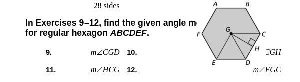 28 sides A B In Exercises 9-12, find the given