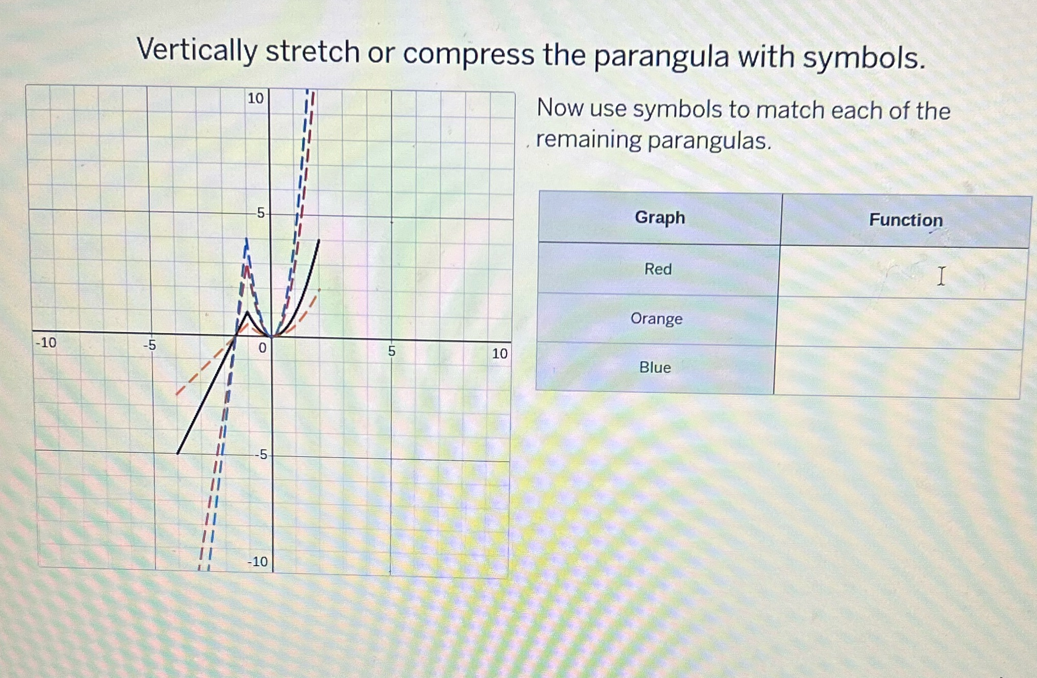 Vertically stretch or compress the parangula with