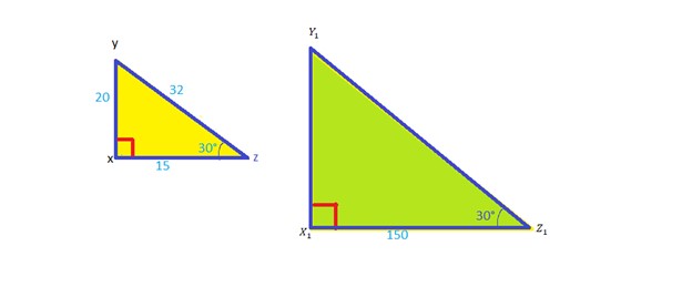 I have 2 triangles, one with small measurements