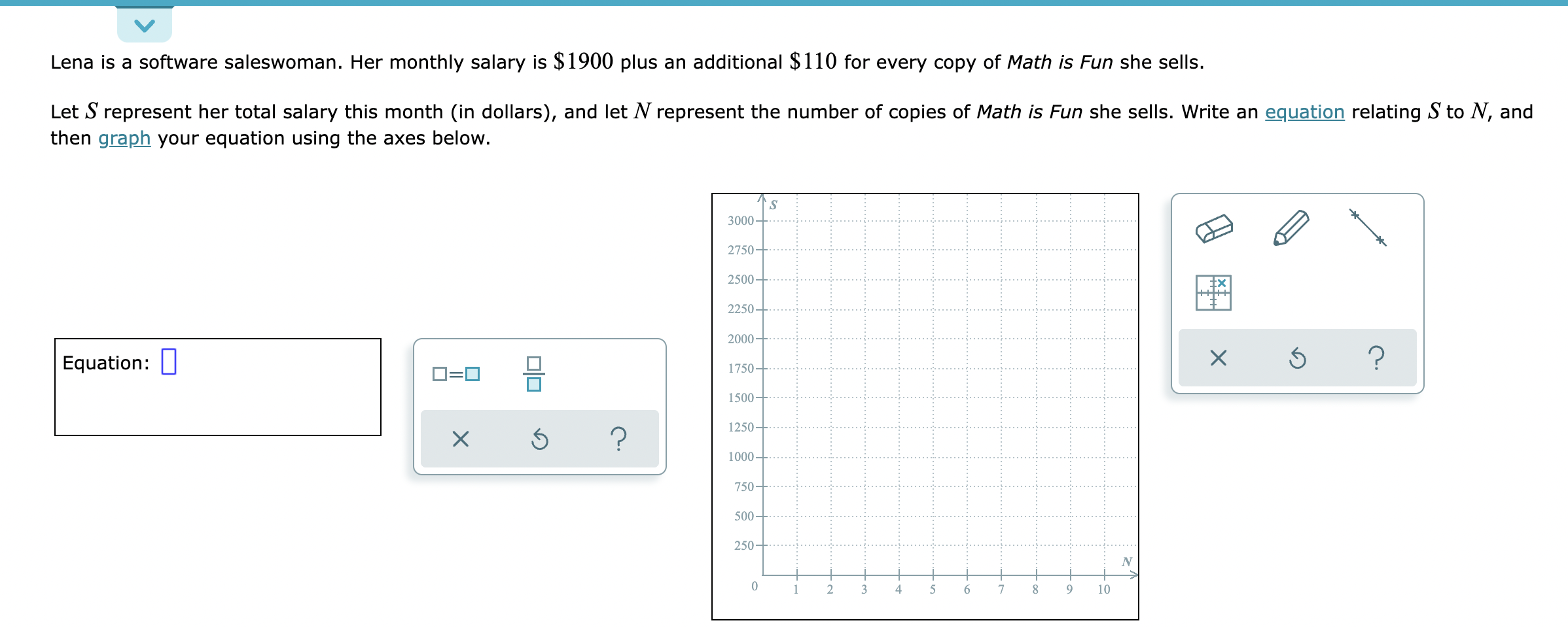 V Lena is a software saleswoman. Her monthly