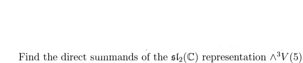 Lie Algebra Find the direct summands of the sl