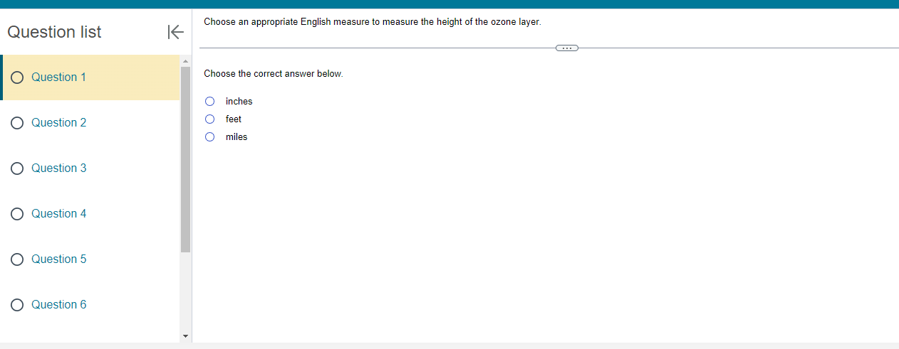 Choose an appropriate English measure to measure