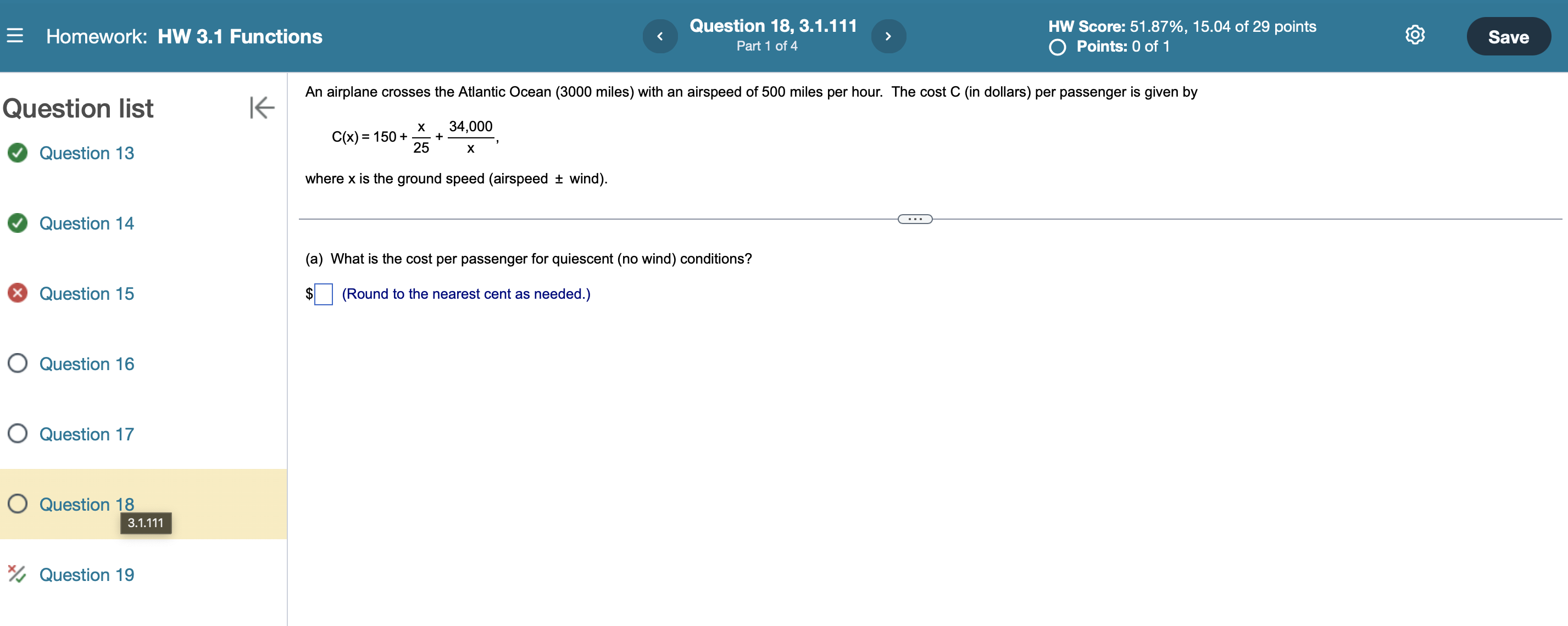 = Homework: HW 3.1 Functions Question 16, 3.1.101