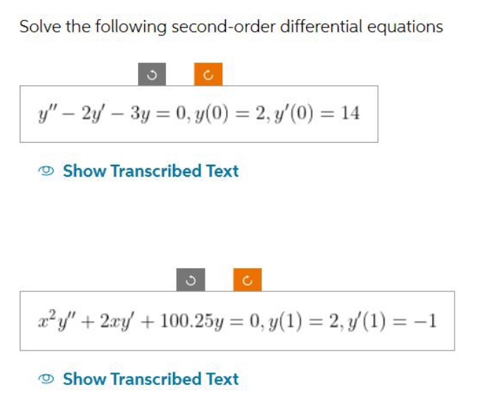 please solve it Solve The following second-order