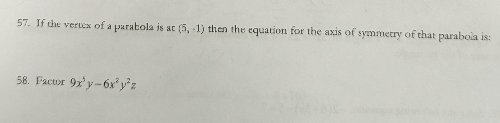 please help complete the following questions 57.