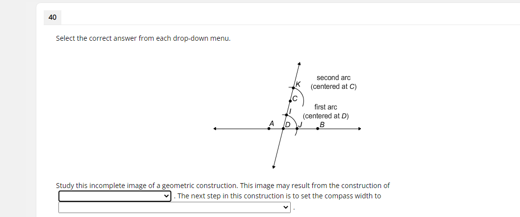 40 Select the correct answer from each dropdown