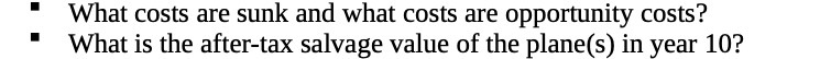 What costs are sunk and what costs are
