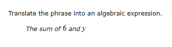 \f\fTranslate the phrase into an algebraic