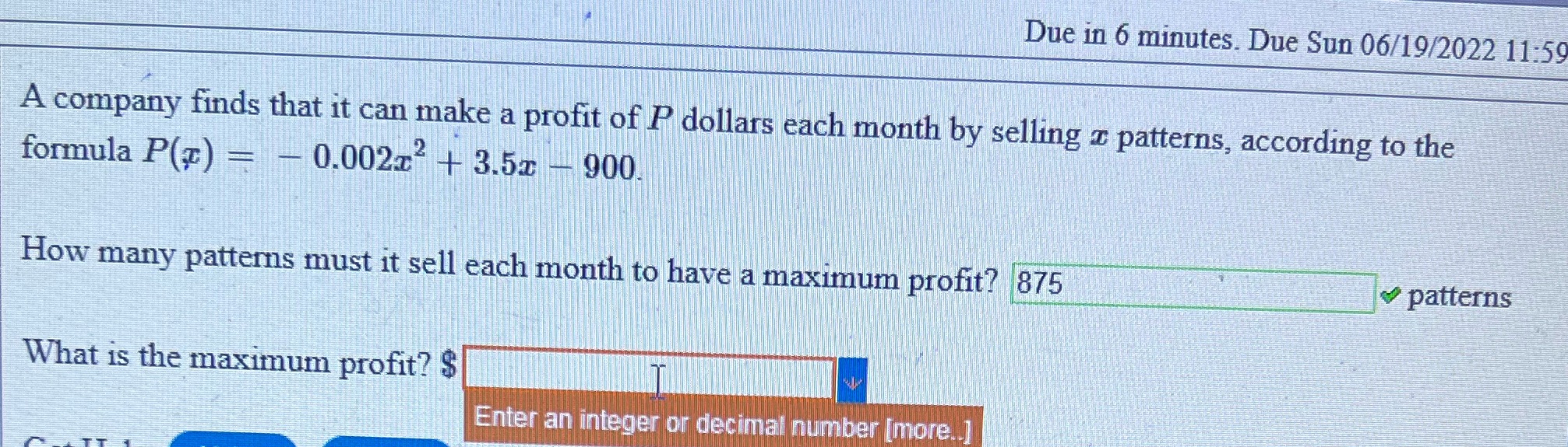Due in 6 minutes. Due Sun 06/19/2022 11:59 A