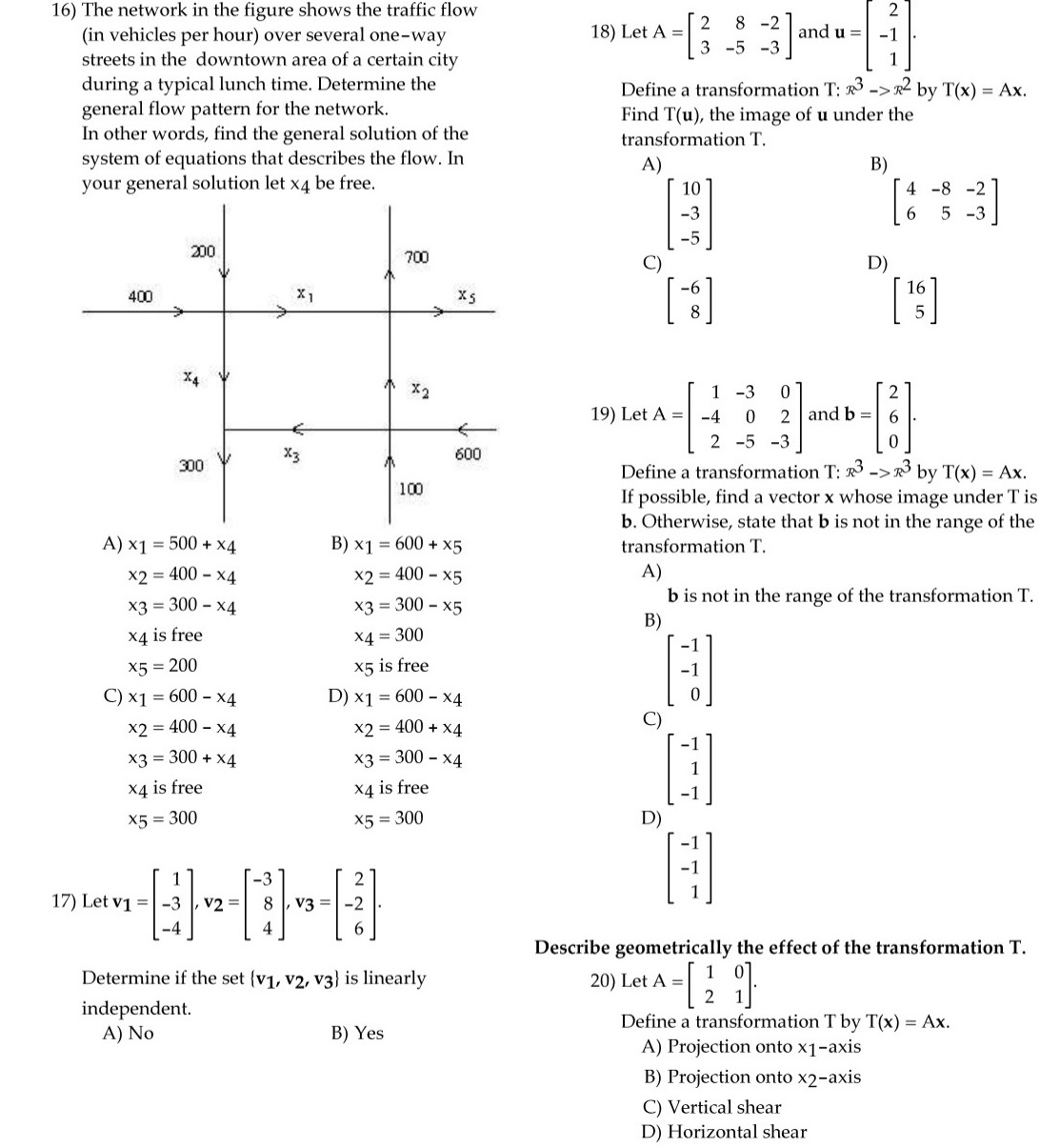 16) The network in the figure shows the traffic