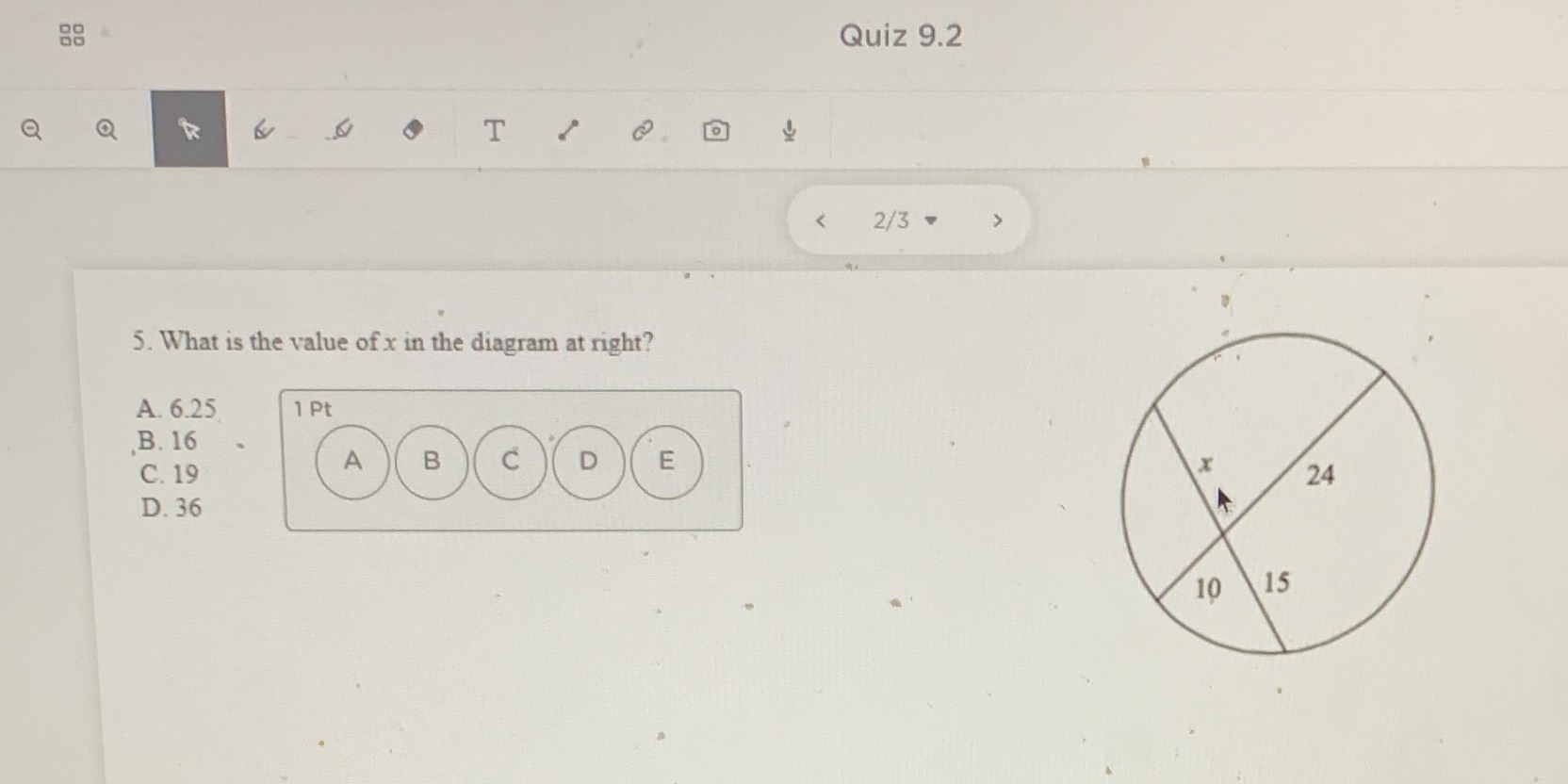 Quiz 9.2 Q R T < 2/3  style=