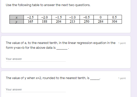 Use the following table to answer the next two