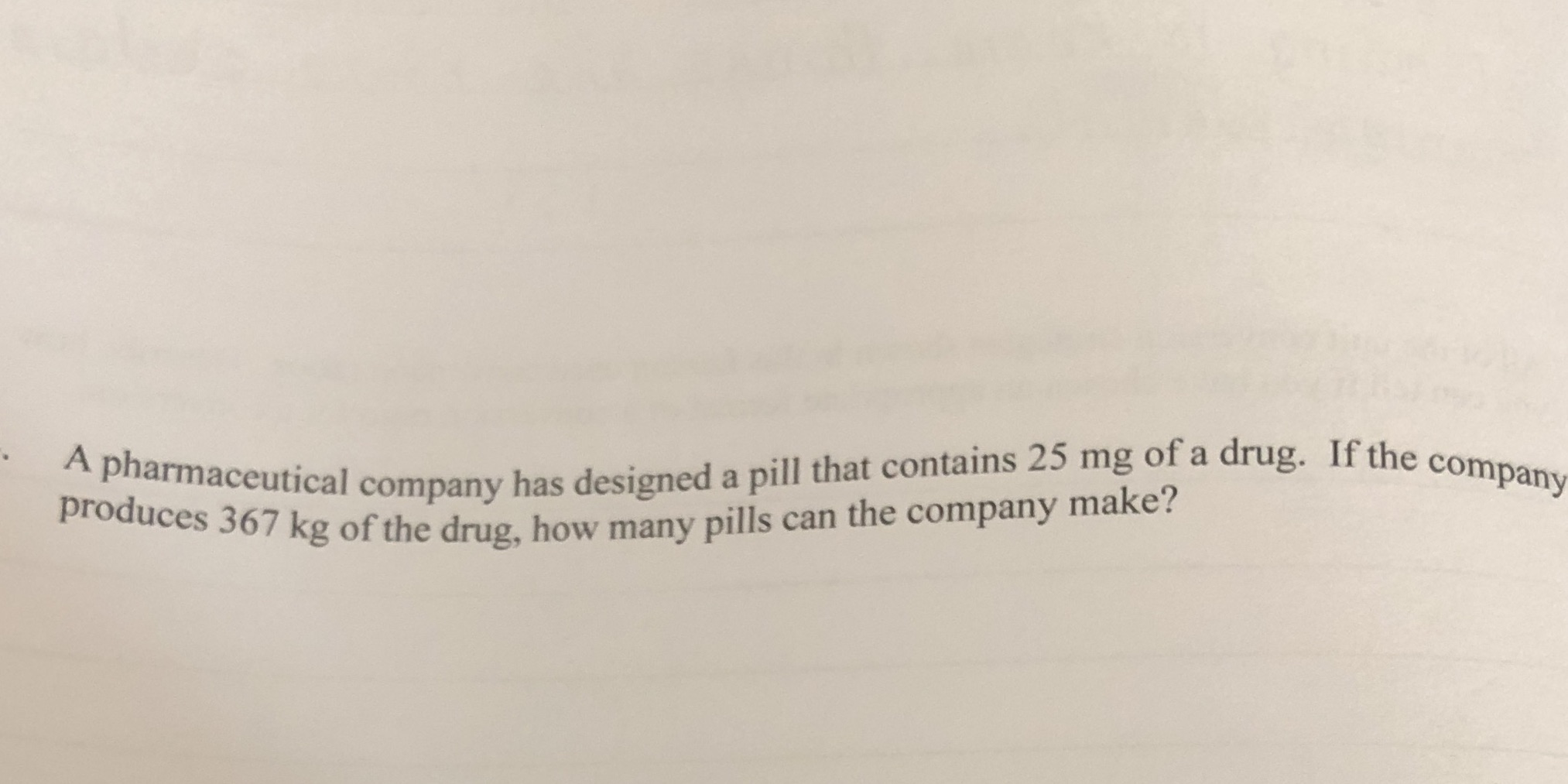 This from the measurement unit pharmaceutical