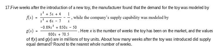 17 .Five weeks after the introduction of a new