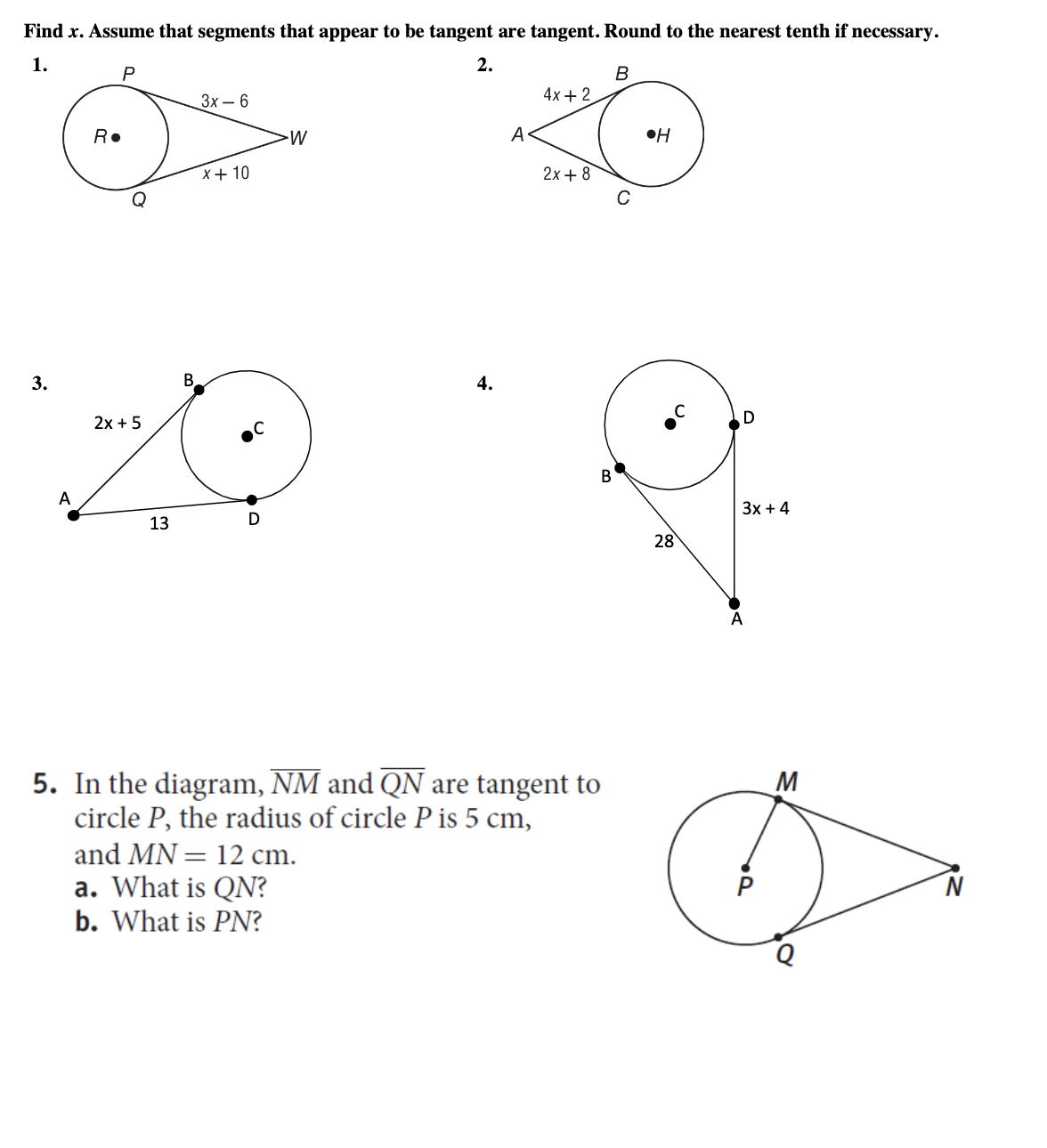I need help with these 10 questions about tangent