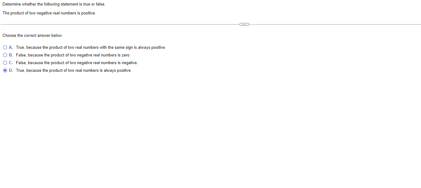 Determine whether the following statement is true