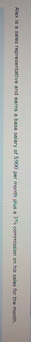 Write the linear equations that expresses Alex's
