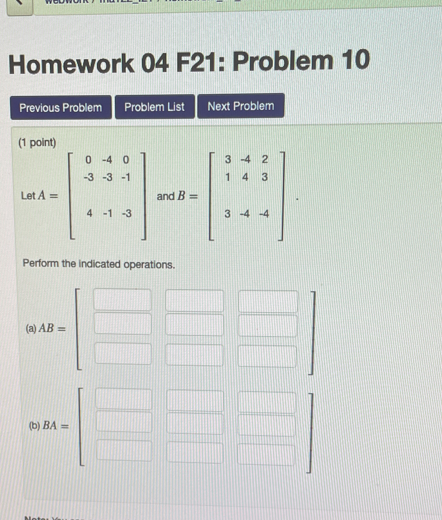 Question 10 Homework 04 F21: Problem 10 Previous