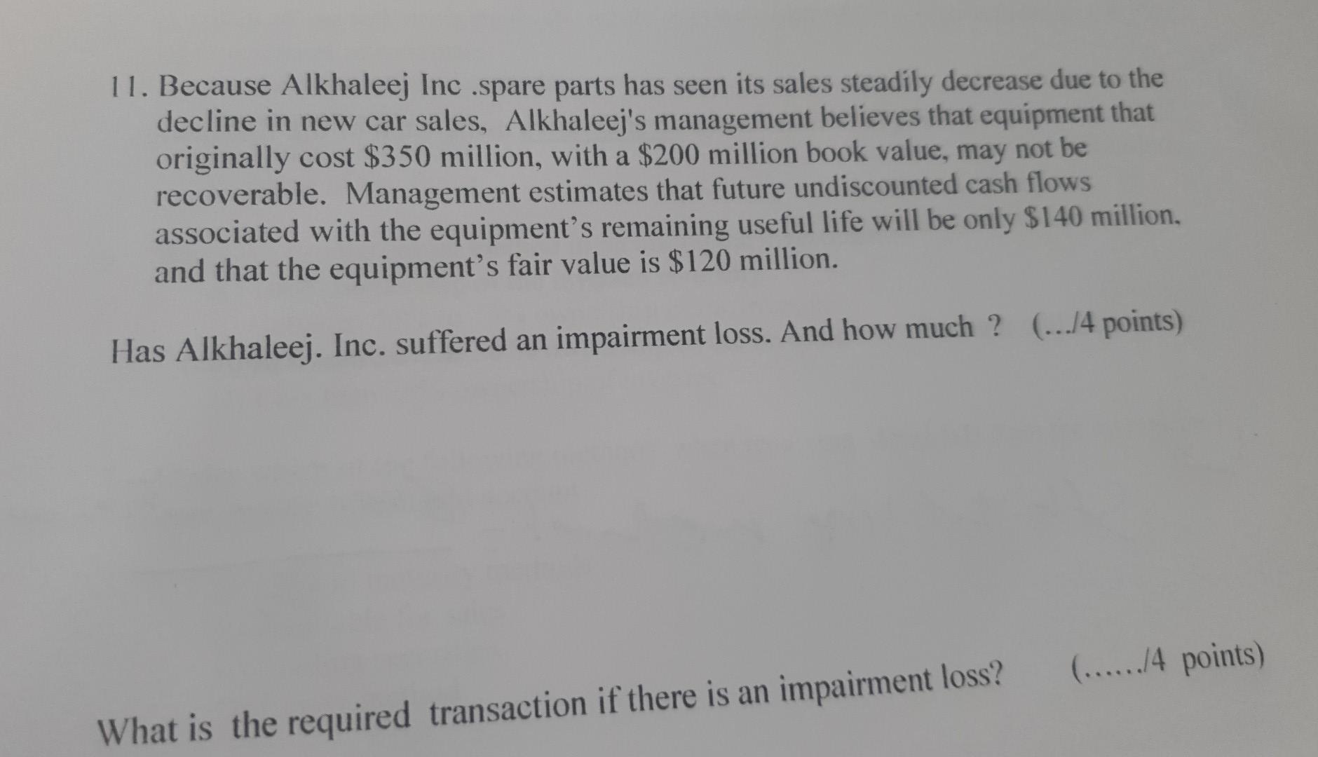 1 1. Because Alkhaleej Inc .spare parts has seen