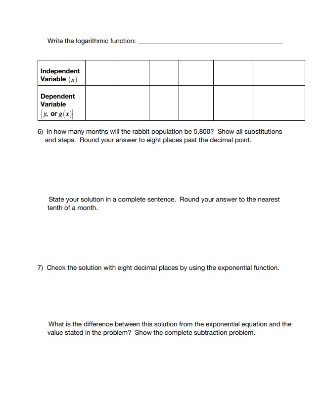 Formulate Real-World Logarithmic Equations For