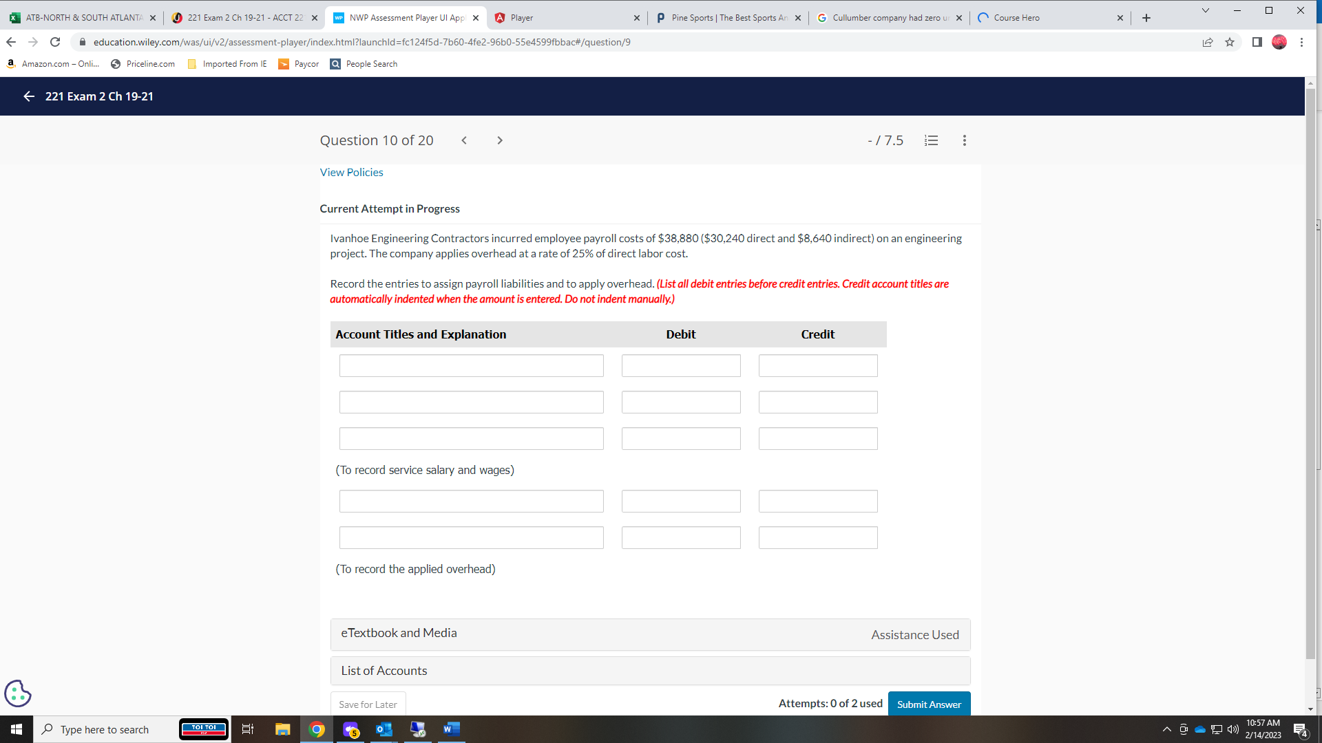 x ATB-NORTH & SOUTH ATLANTA x 221 Exam 2 Ch 19-21