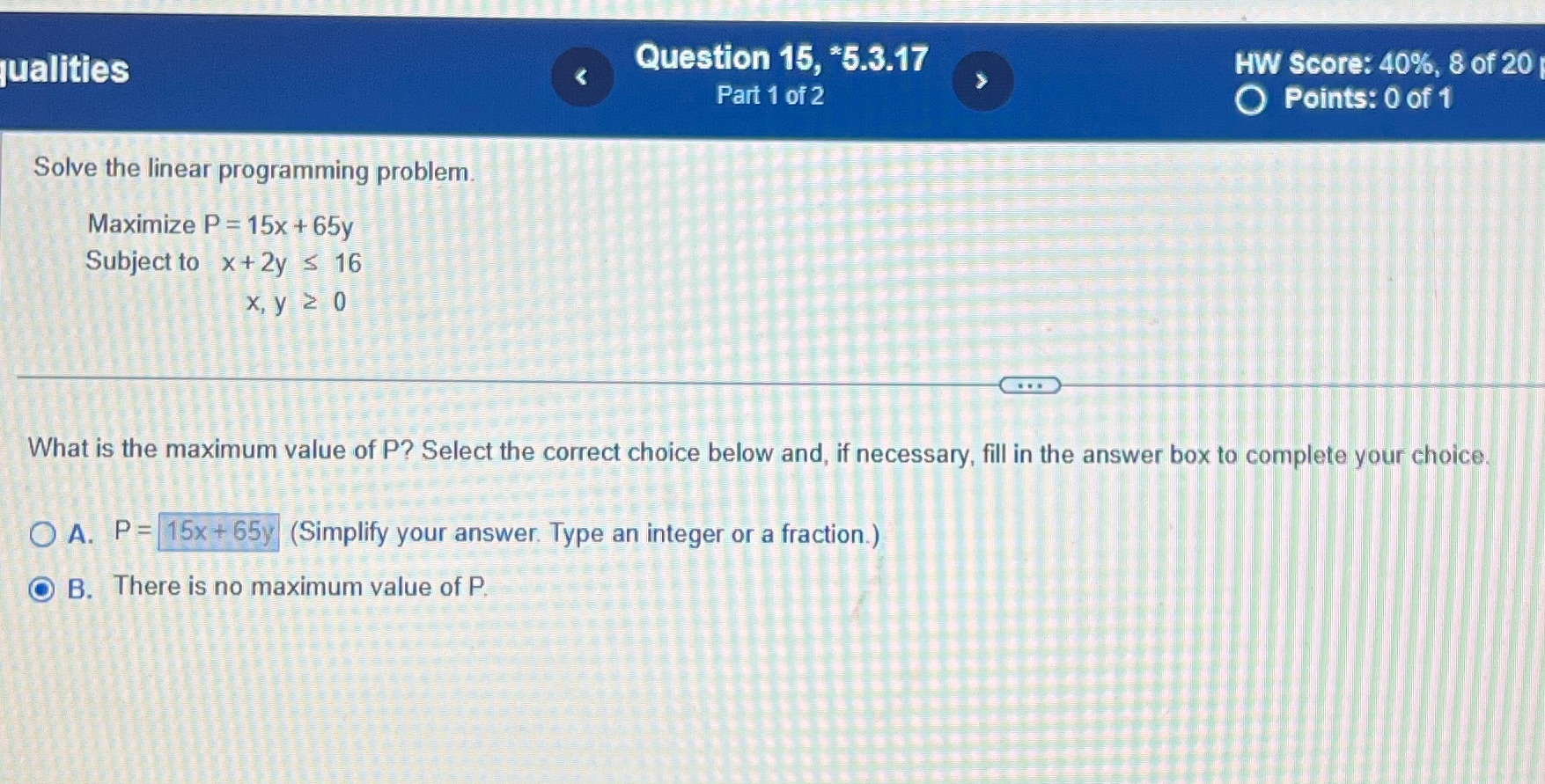 ualities < Question 15, *5.3.17 HW Score: 40%, 8