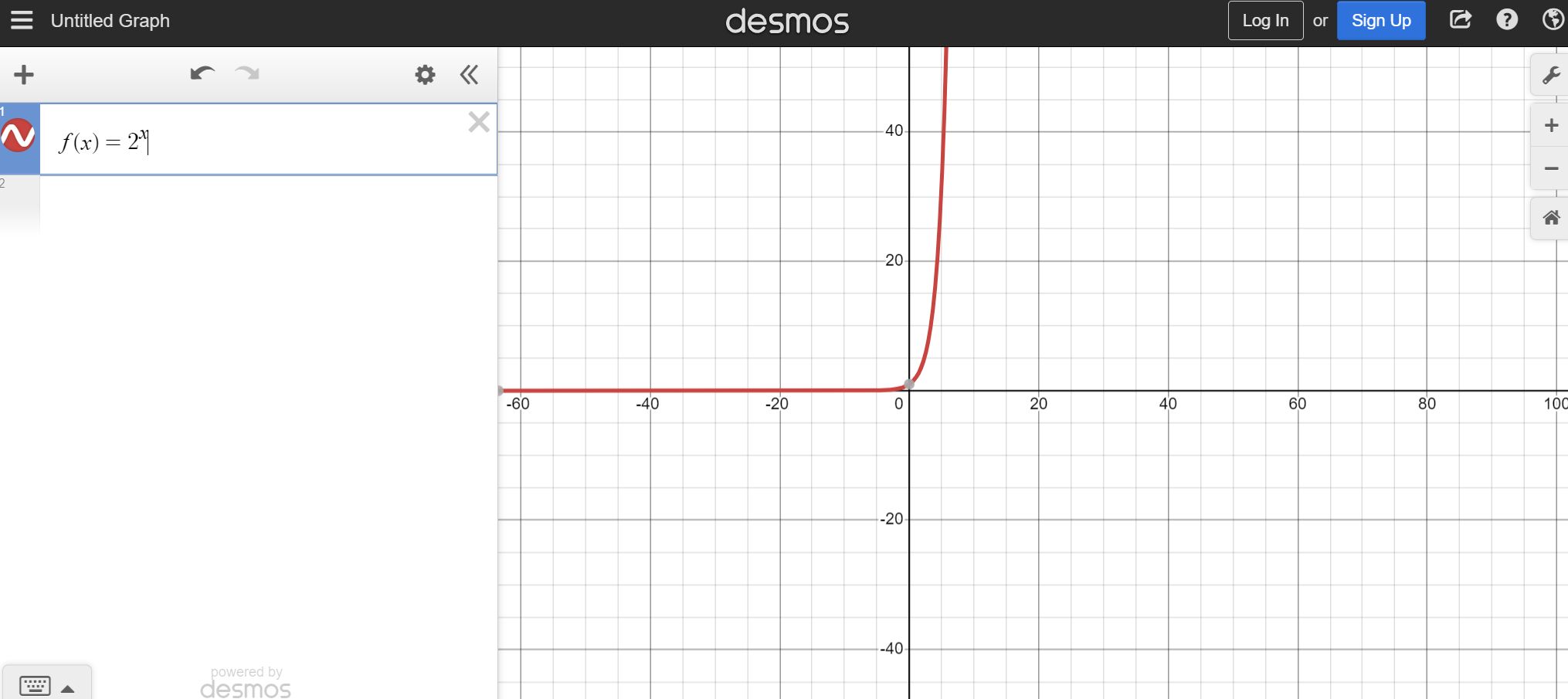 1) =Untitled Graph desmos Log In or Sign Up C ?