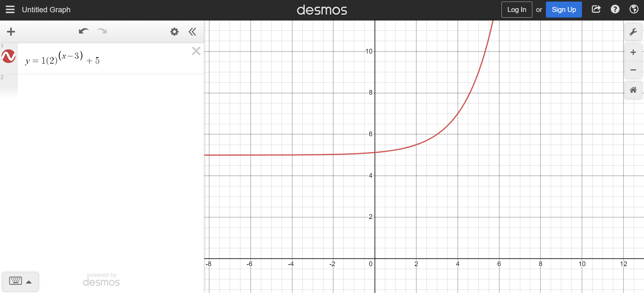 1) =Untitled Graph desmos Log In or Sign Up C ?