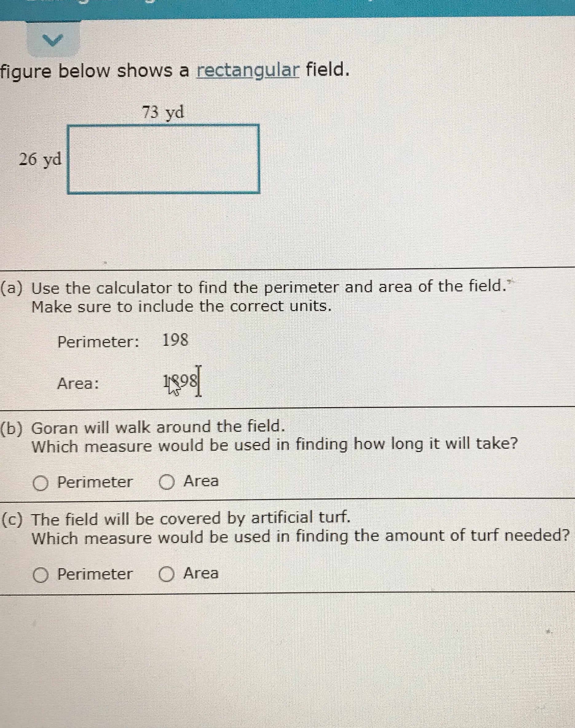 figure below shows a rectangular field. 73 vd 26