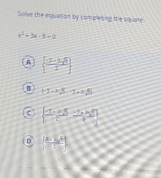 solve the equation by completing the square Solve