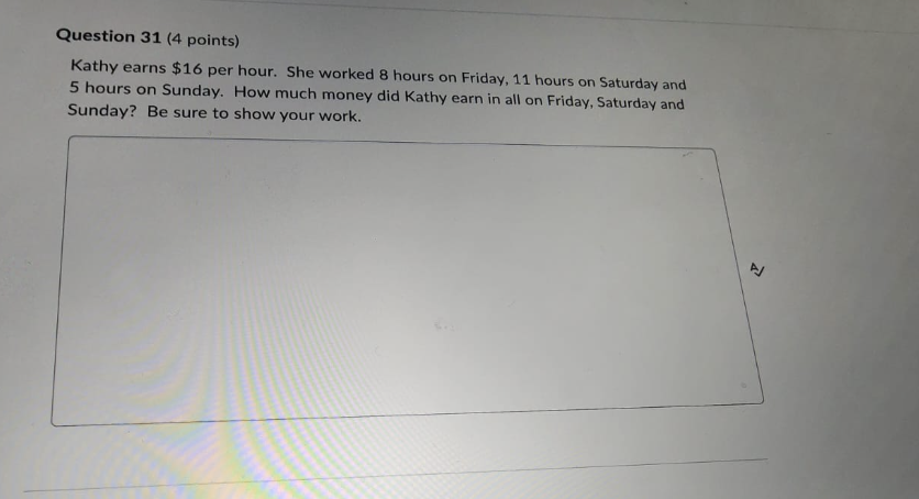 Question 19 (5 points) Label the coordinates of