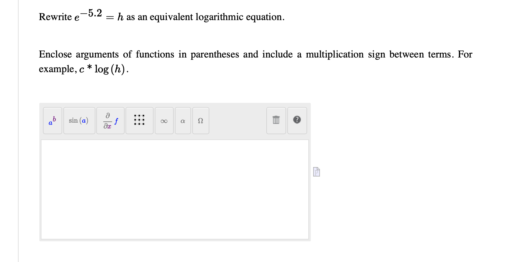 need help 5.2 Rewrite (3 = h as an equivalent