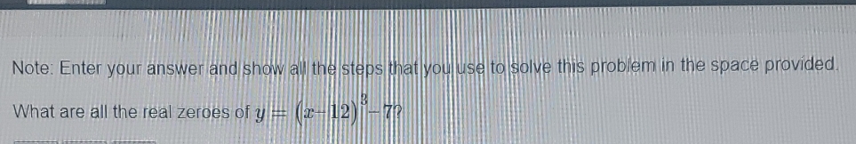 Note: Enter your answer and show all the steps