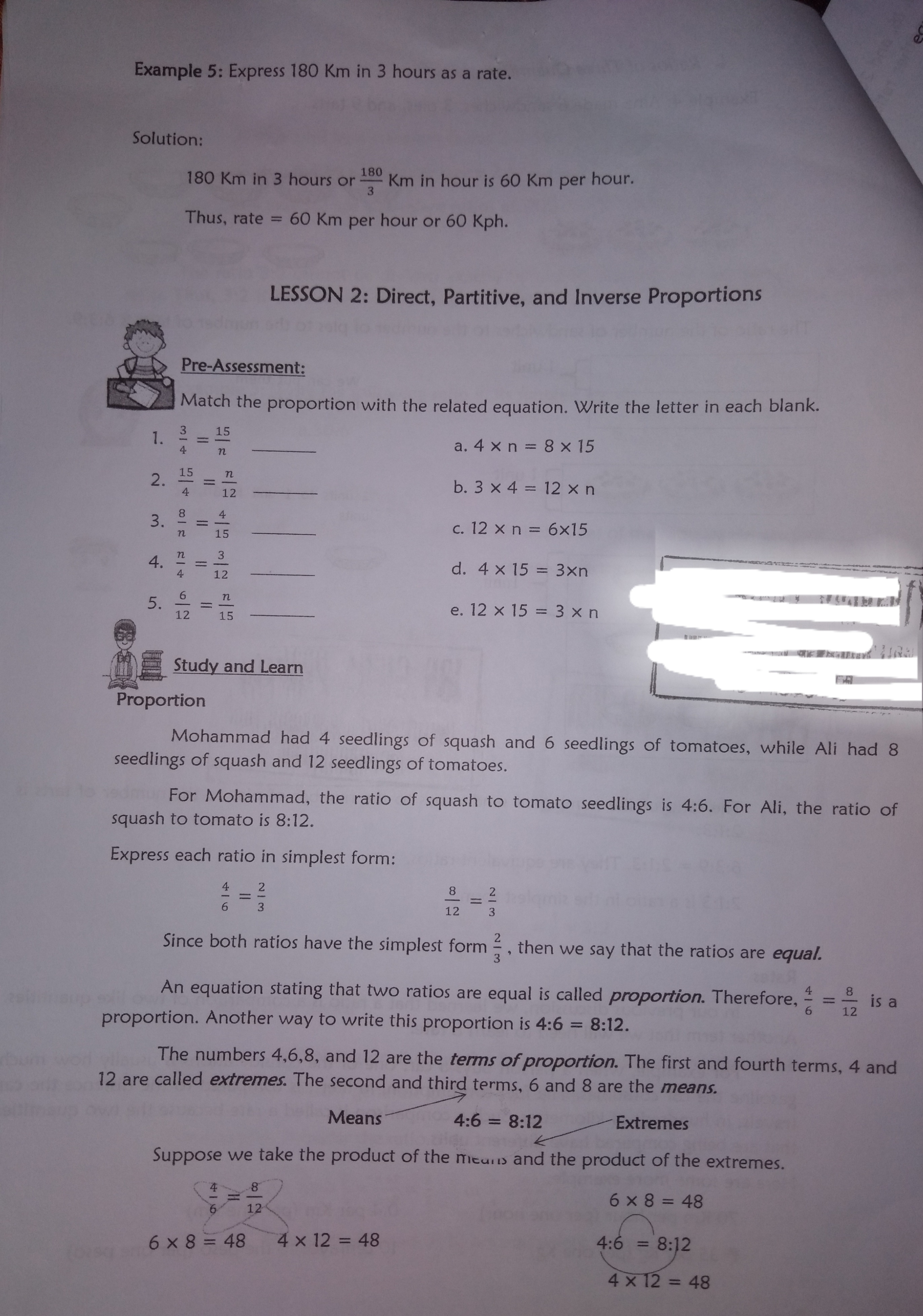 Exercises: MODULE 3 LINKING RATIO, RATE, AND