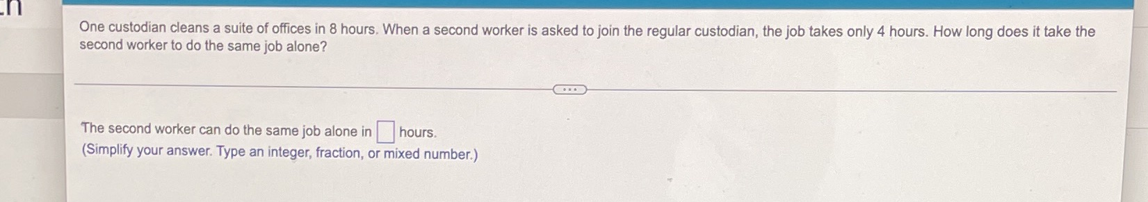 One custodian cleans a suite of offices in 8