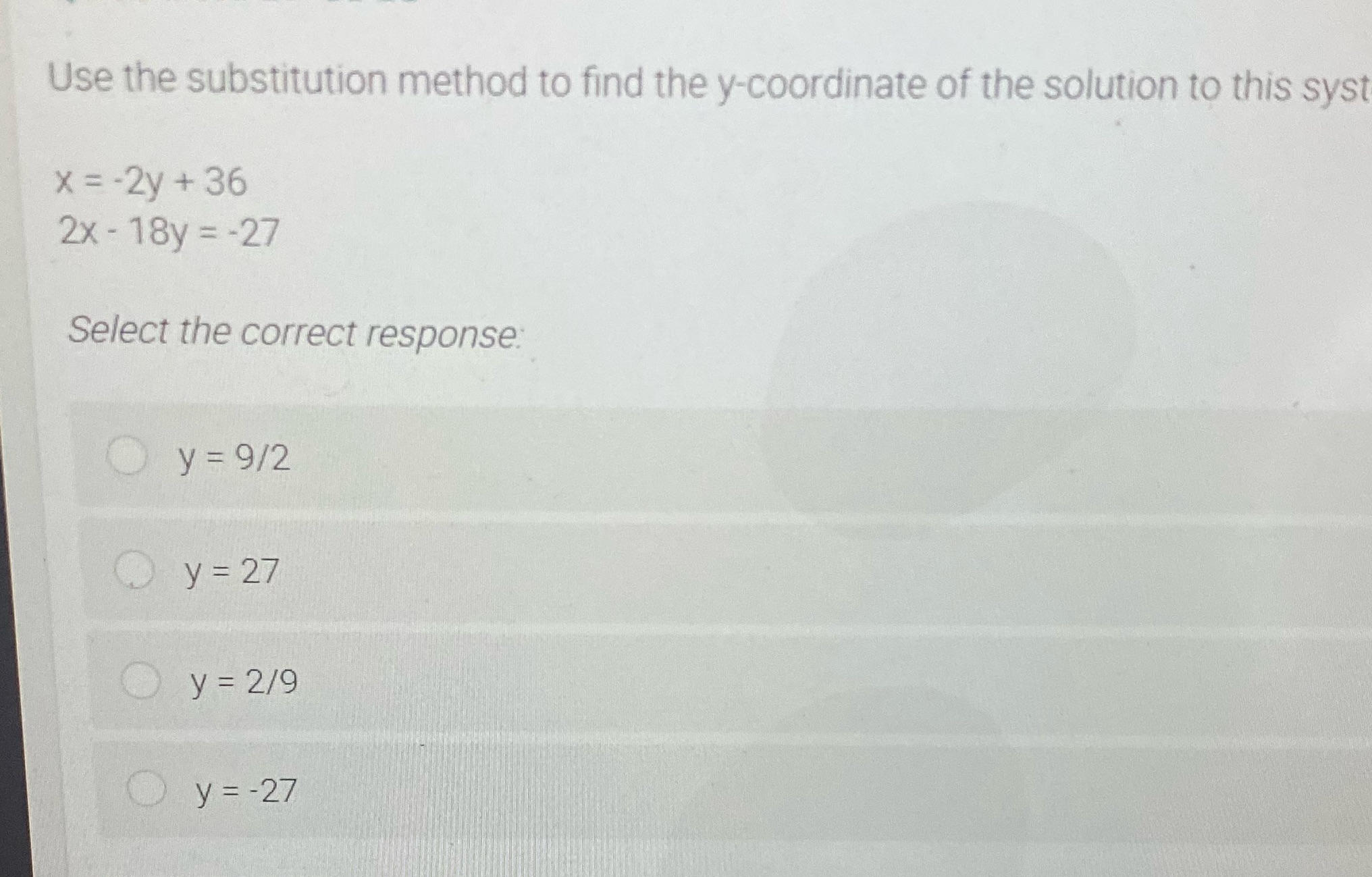 Use the substitution method to find the