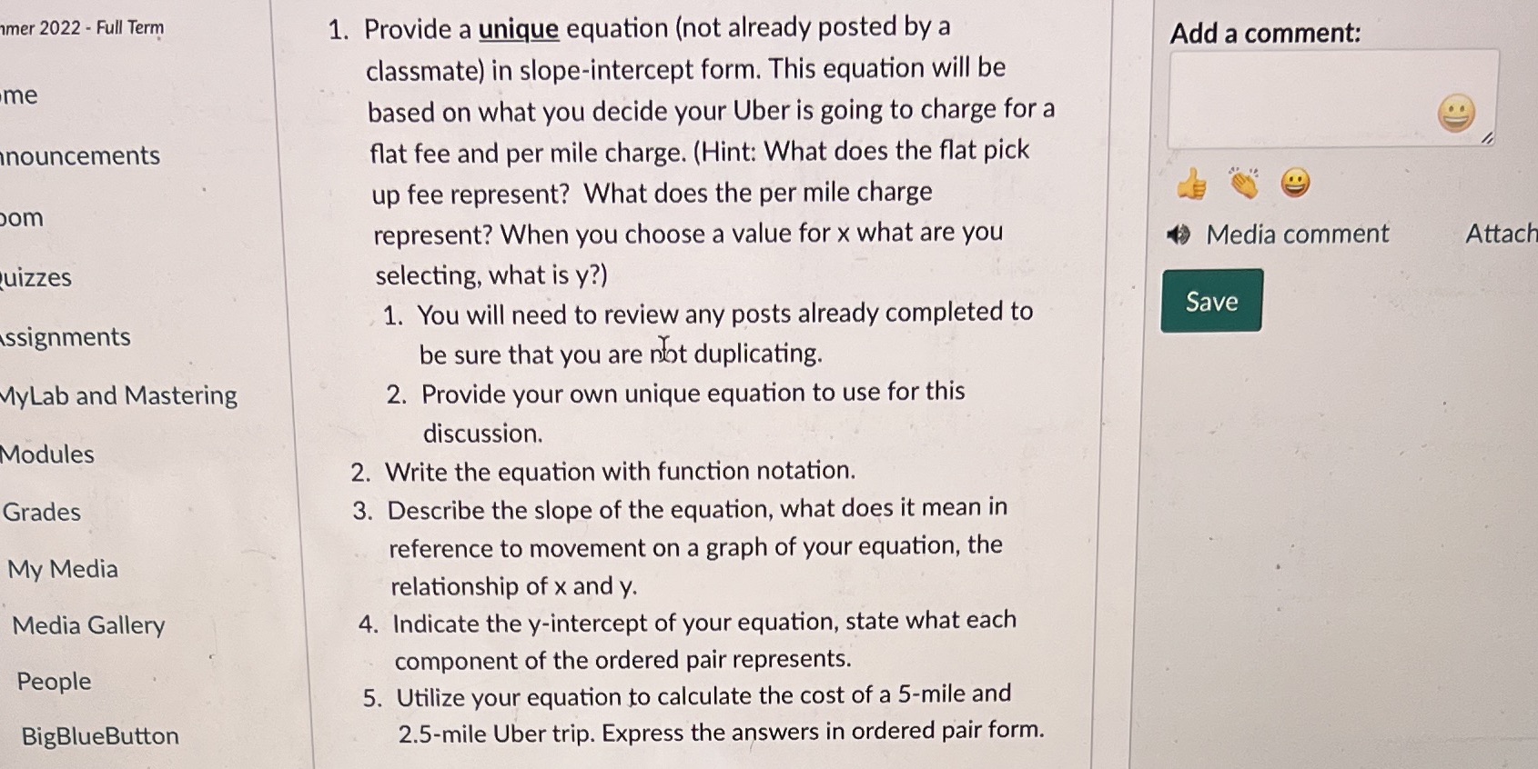 mer 2022 - Full Term 1. Provide a unique equation