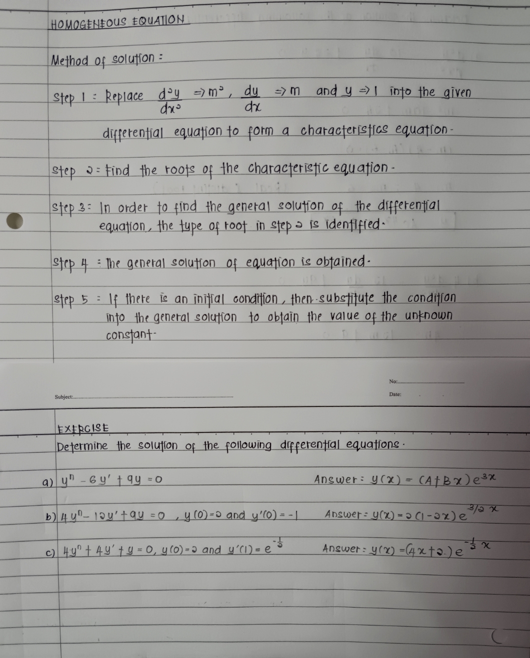 Homogeneous Equation. Please help me to solve