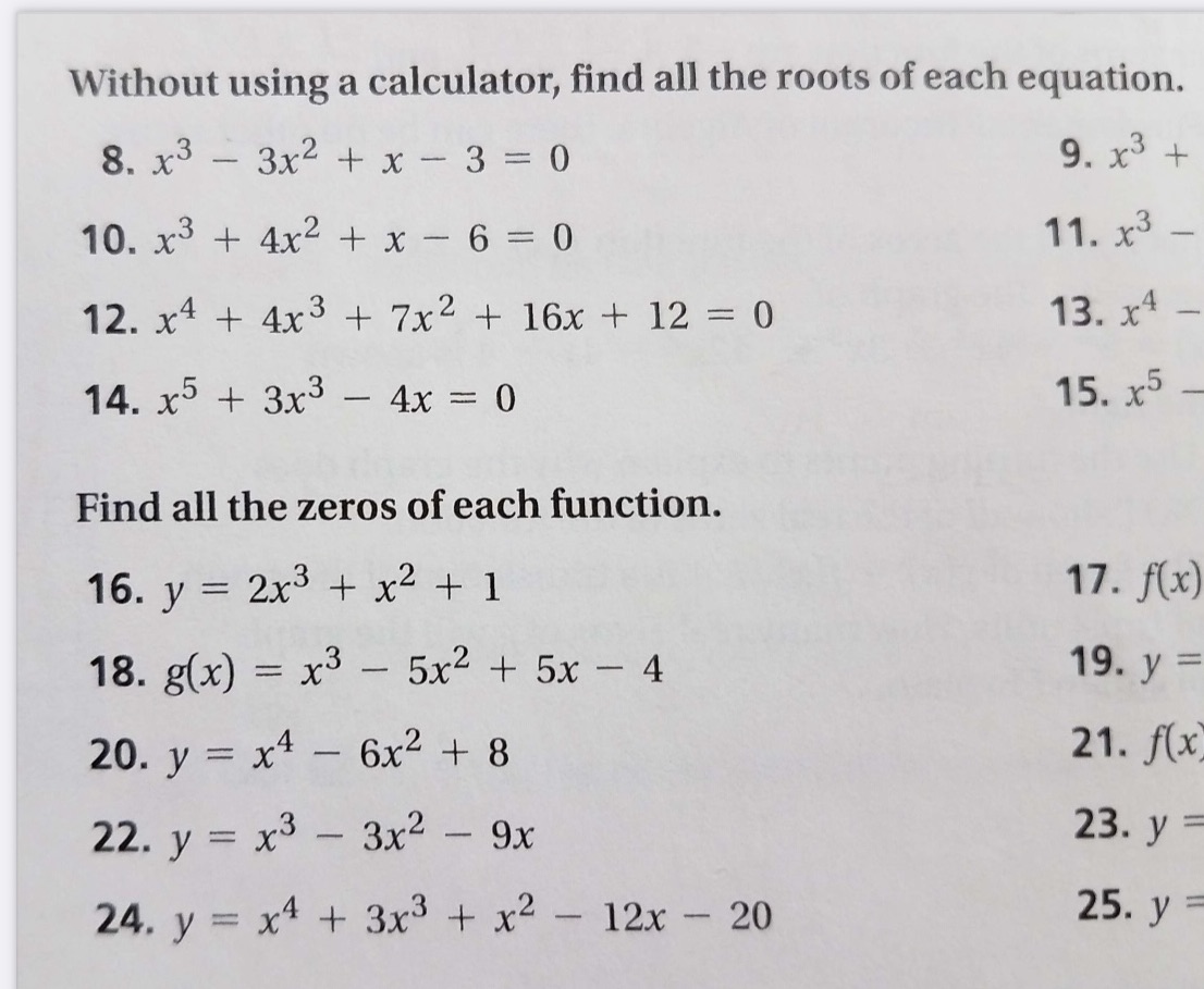 Please help me solve problems 8-24 with work so I