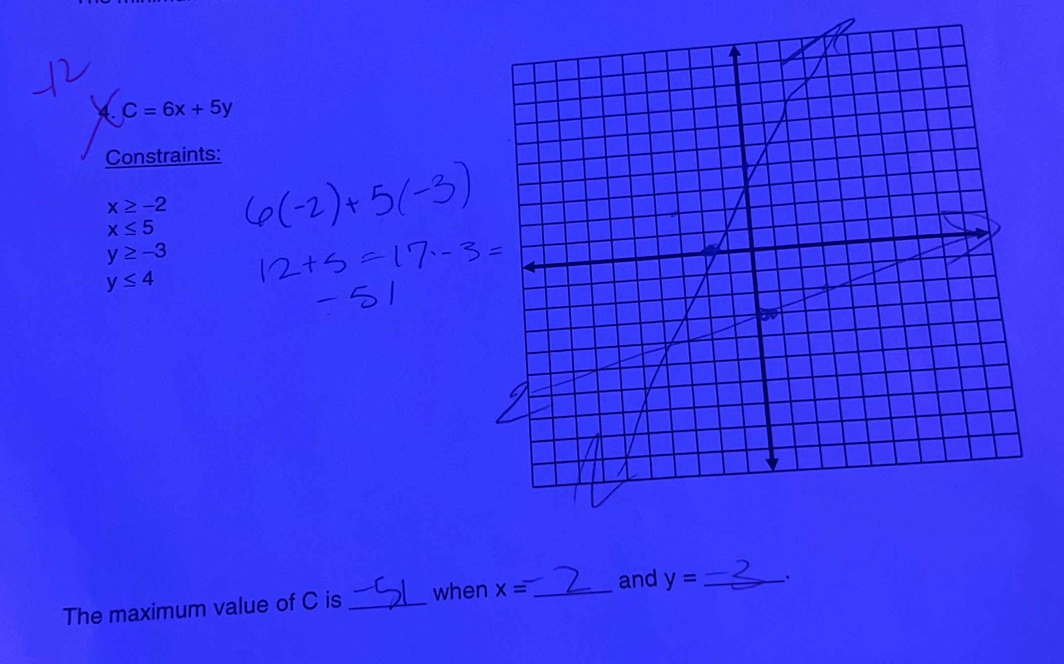 ignore my pencil marks i did it wrong XC = 6x +